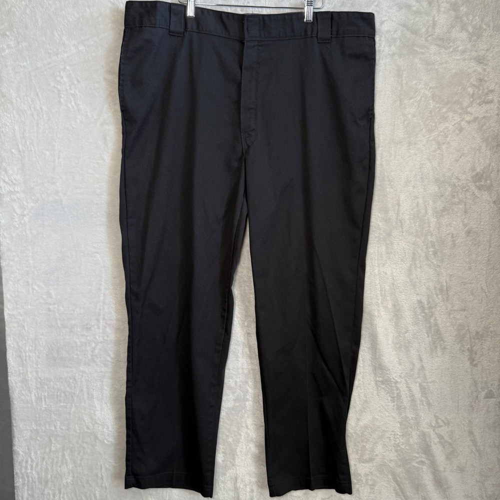 Dickies 874 OriginalFit Work Pants tagged Men 44x32 Fits 42x31 Black Chinos fade